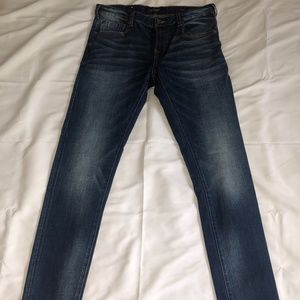 Men's Scotch & Soda Skim Slim Blauw Size 31 / 32 Blue Dark Wash Jeans